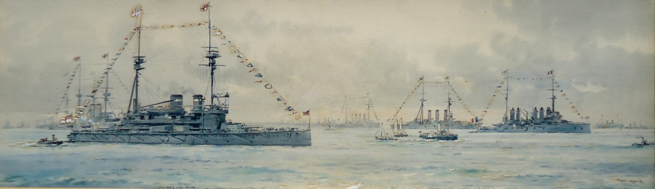 HMS LORD NELSON, IJS KURAMA and FS DANTON: Coronation Fleet Review, Spithead, 1911