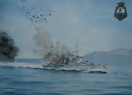HMS FIJI under air attack, Crete, 22 May 1941