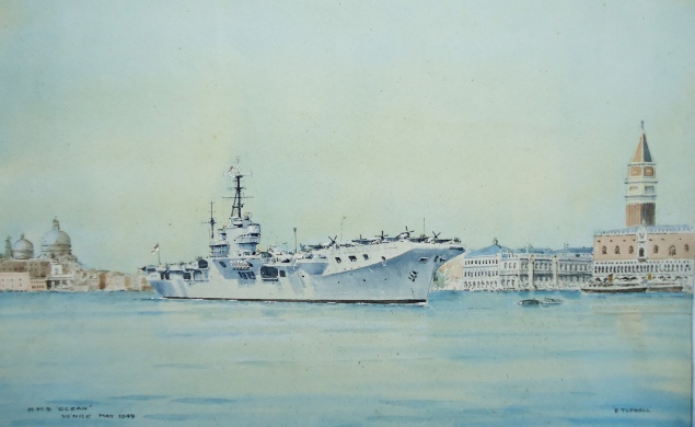 HMS OCEAN, Venice, May 1949