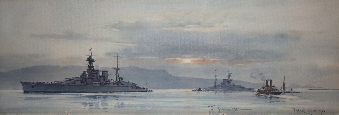 HMS HOOD in Plymouth Sound 1929