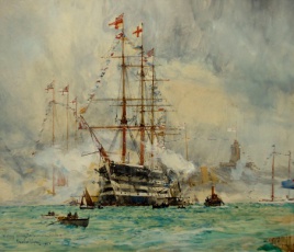 HMS VICTORY Firing the Coronation Salute, 1911