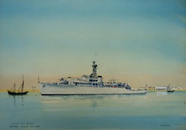 HMS LOCH QUOICH off Bahrein, 1948