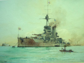 HMS IRON DUKE off Spithead, Portsmouth, World War 1