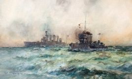 Light cruisers patrolling - Naval watchers in  the North Sea