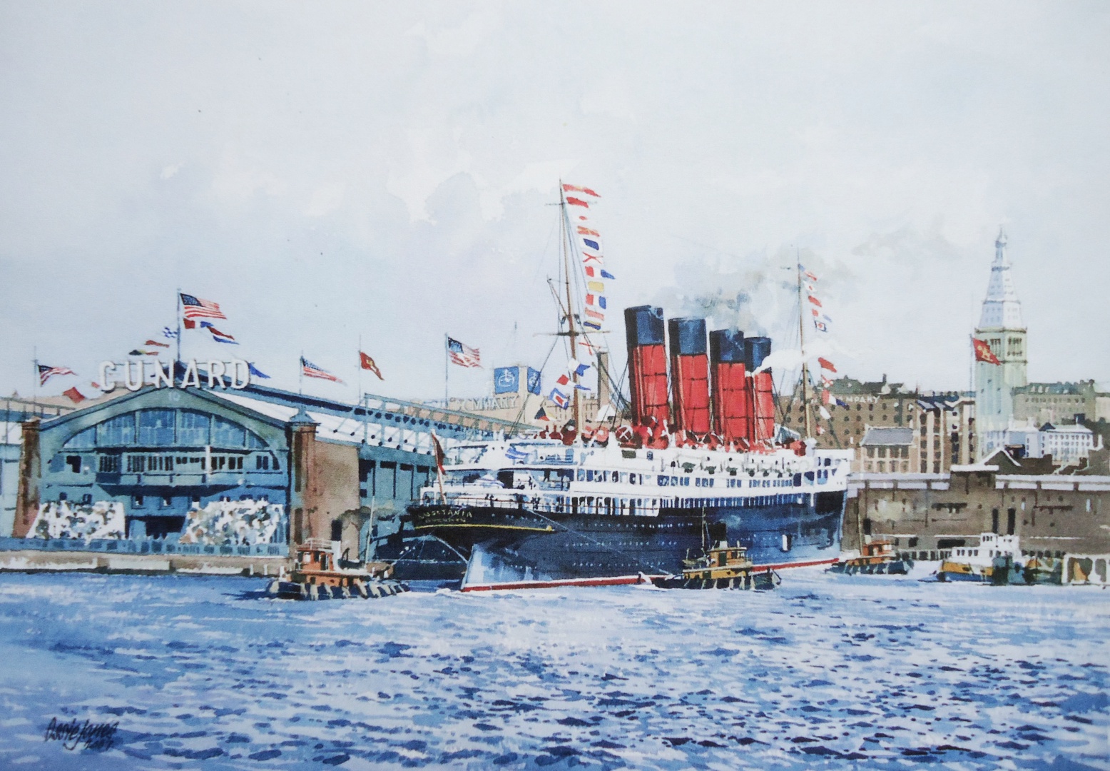RMS LUSITANIA departing New York