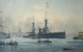 HMS INFLEXIBLE leaving Portsmouth.