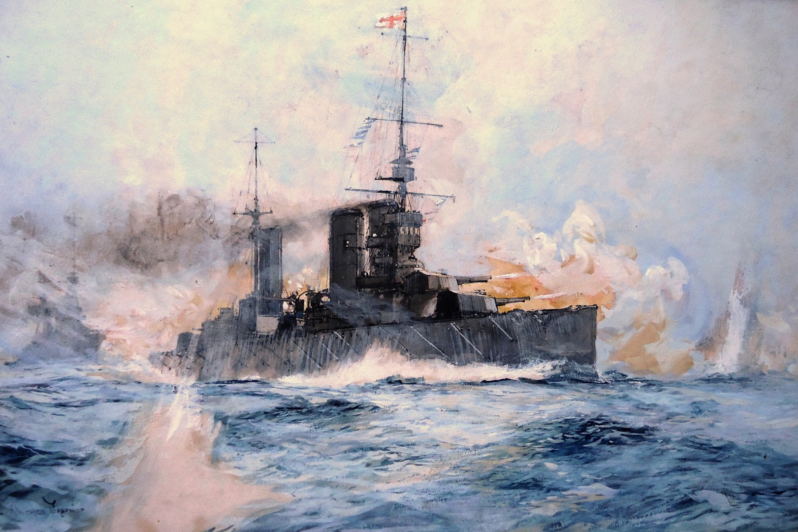 HMS LION in action, Heligoland, 28th August 1914