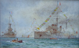 French Courbet Class and British Orion Class dreadnoughts, Spithead 1913