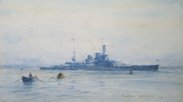HMS REPULSE wearing the Standard of HRH The Prince of Wales, 1925