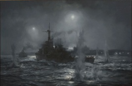 HMS AMETHYST starts her breakout from the Yangtse River, July 1949