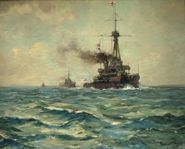 HMS COLOSSUS Leading the 2nd Div, Home Fleet, 1911/1912