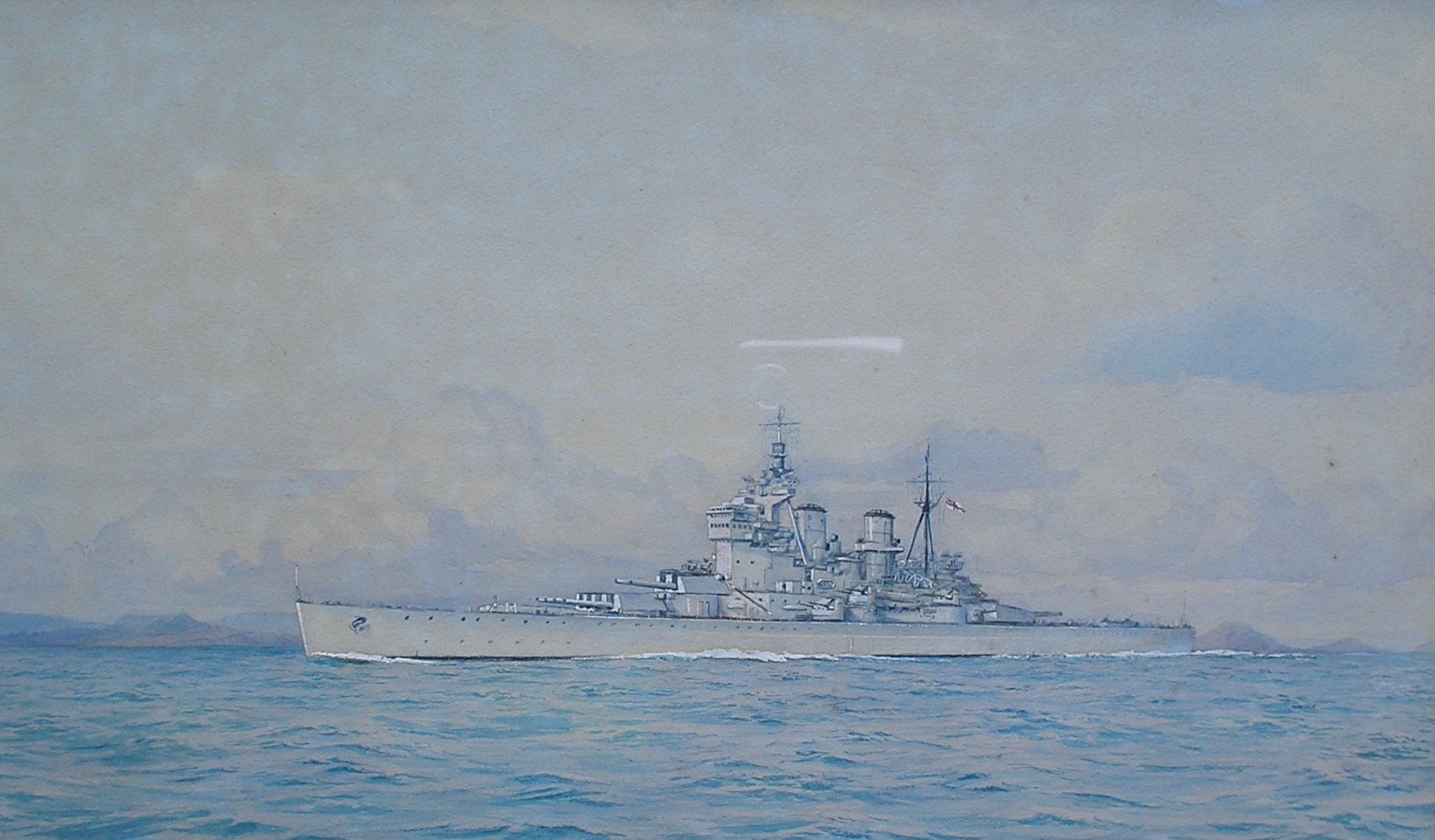 HMS HOWE off the MInquies