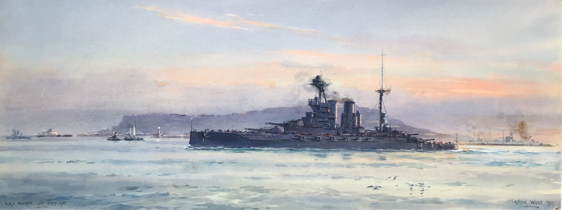 HMS VALIANT leaving Portland,