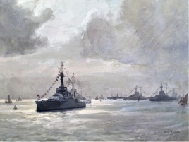 Fleet assembly in the Thames for Peace Celebrations, 1919