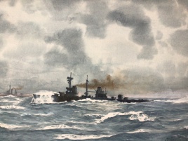 HMS AGINCOURT in a lively sea