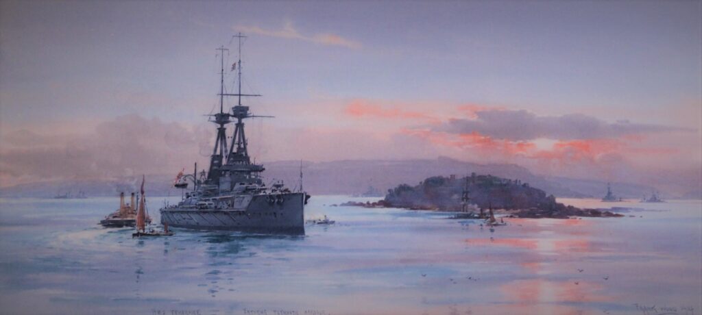 HMS TEMERAIRE  IN PLYMOUTH SOUND