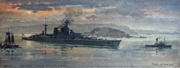 HMS HOOD Entering Plymouth