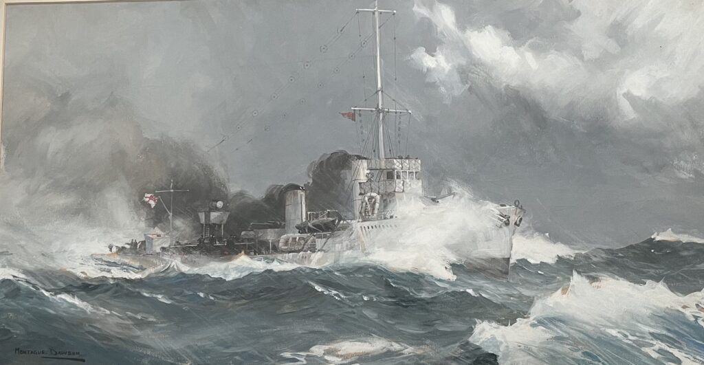 DESTROYER IN HEAVY SEAS